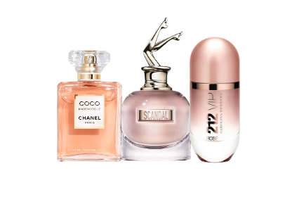 Kit Perfumes (Scandal + 212 Vip Rose + Coco Chanel)